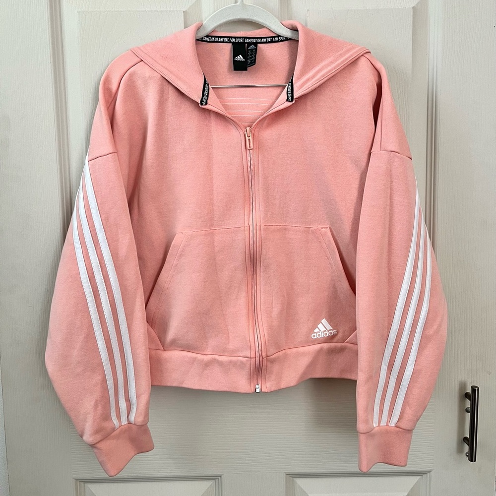 Adidas Zip Up Jacket | Coral Zip Up